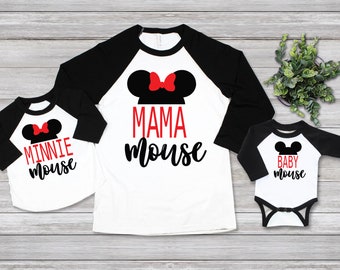 Mouse Family Raglan T Shirt // Mama Daddy Sister Minnie Baby Brother Mimi // ONE SHIRT ONLY