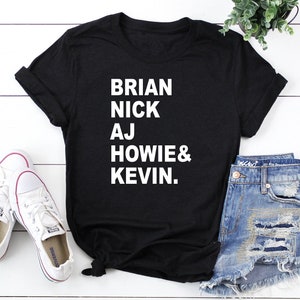 Brian Nick AJ Howie Kevin T Shirt // Boy Band Tee // Concert, Music, Show, Festival