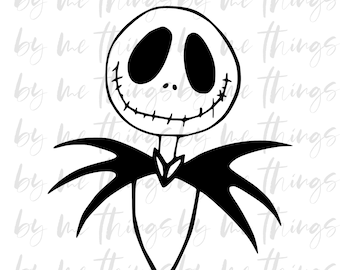jack skellington inspired bust Svg and png  IMMEDIATE download
