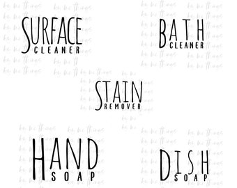 Cleaning Bottle Labels BUNDLE- DIGITAL DOWNLOAD