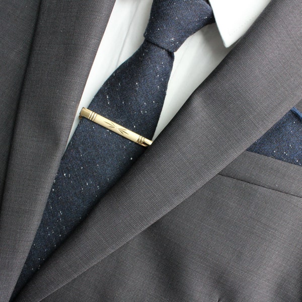 Linden Gold Plated Tie Clip | Tie Bar | Tie Accessories | Gold Tie Clip | Gold Tie Bar | Stocking Stuffer | Groomsman Gifts | Gifts for Him