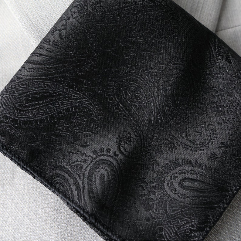 Skylar Black Paisley Pre-Tied Ruche Cravat Necktie Black Ascot Victorian Tie Edwardian Tie British Tie image 6