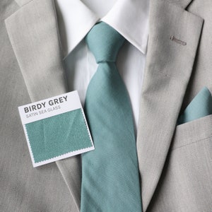 Seaglass Solid Men&#39;s Tie | Birdy Grey Seaglass Tie | Men&#39;s Necktie | Seaglass Weddings | Wedding Tie | Formal Wear | Men&#39;s Fashion