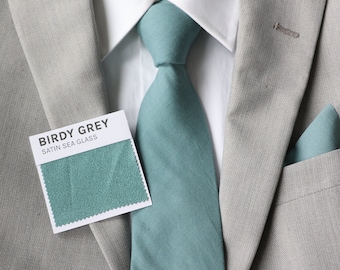 Seaglass Solid Men's Tie | Birdy Grey Seaglass Tie | Men's Necktie | Seaglass Weddings | Wedding Tie | Formal Wear | Men's Fashion