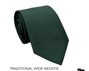 Emerald Green Satin Necktie | Skinny, Wide, Bow Tie Options