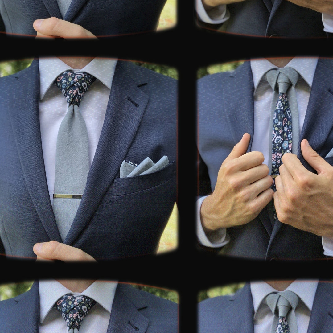 Finley Dusty Blue Men's Tie Dusty Blue Tie Blue Wedding Tie Boys Bow