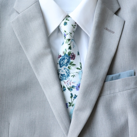 grey dress shirt blue tie Ellis Dusty Floral Skinny & Pocket Square Set | Wedding Tie Size Clothing:Small RR25 grey suit navy tie Blue Strapless Bustier Ruffle guaranteed.