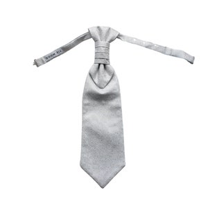 aubrey white satin pre tied ruche cravat necktie