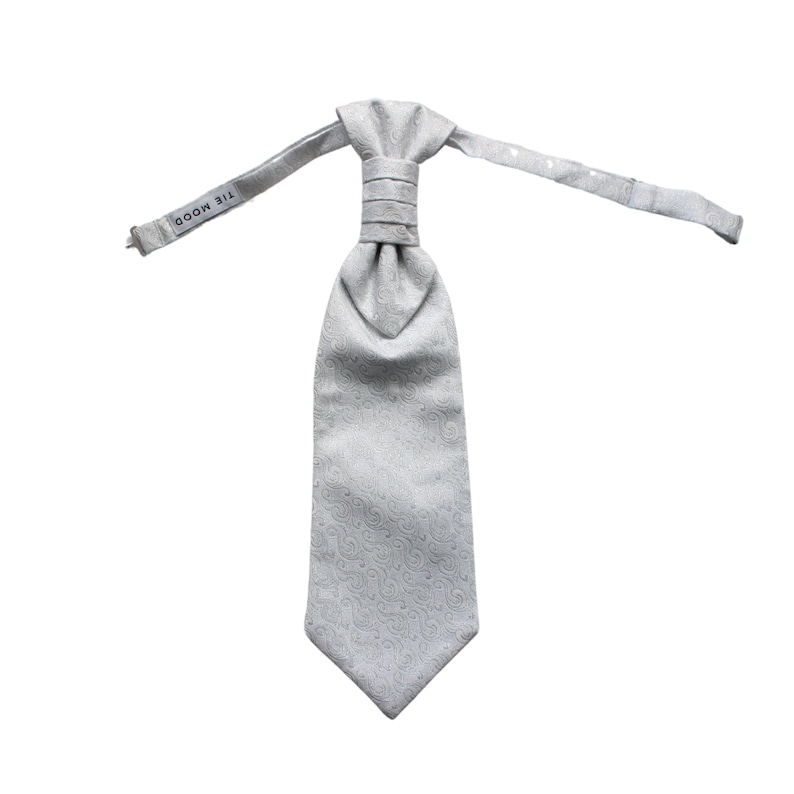Cravate pré-nouée blanc cachemire Eva à ruchés Ascot blanc Cravate victorienne Cravate édouardienne Cravate britannique image 2
