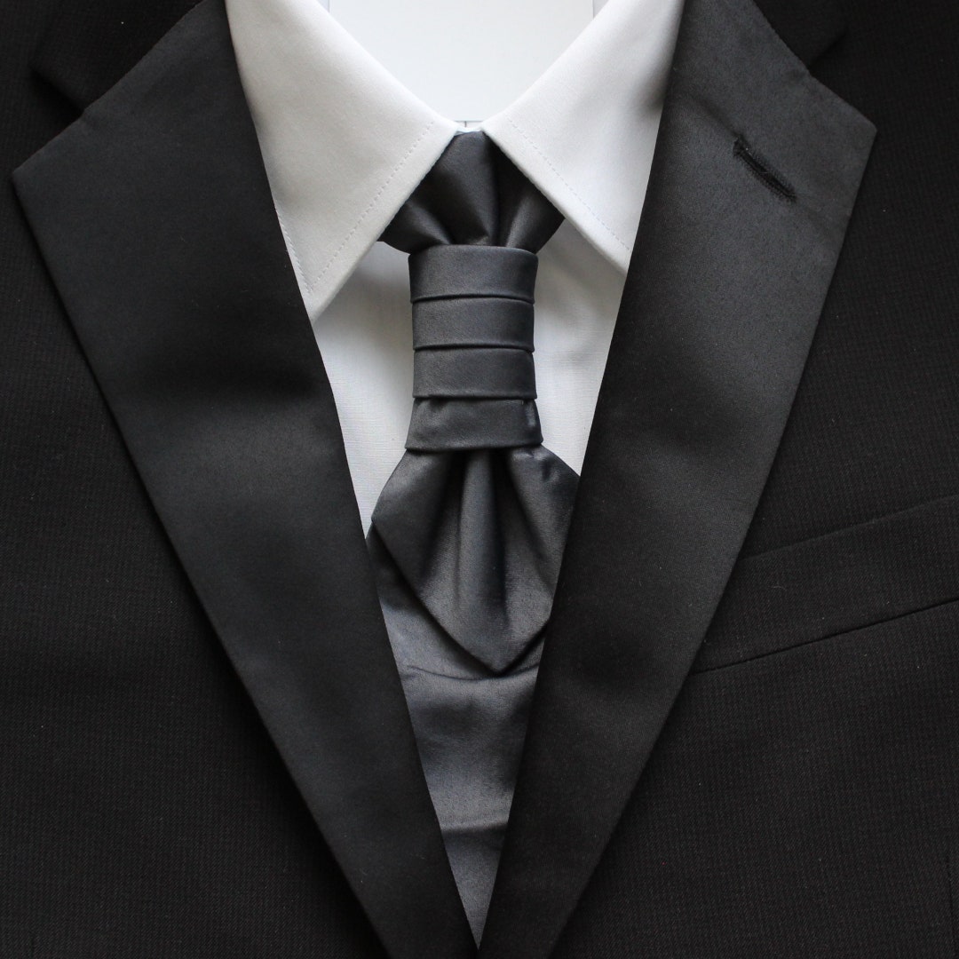 Piper Platinum Gray Solid Pre-tied Ruche Cravat Necktie Gray - Etsy