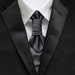 aubrey white satin pre tied ruche cravat necktie