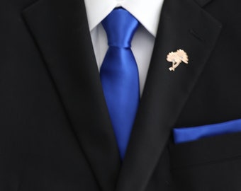Men's Classic Tie - 58 Inch, Royal Blue Snakeskin Pattern, Machine Washable Polyester