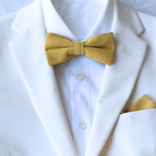 Mustard Yellow Men's Bow Tie | Mustard Tie | Yellow Weddings | Wedding Neckties | Mustard BowTie | Yellow Bow Tie