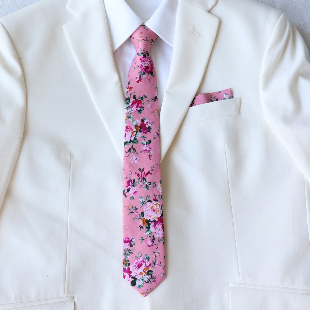 Ari Pink Floral Tie Men's Tie Pink Floral Bowties Etsy