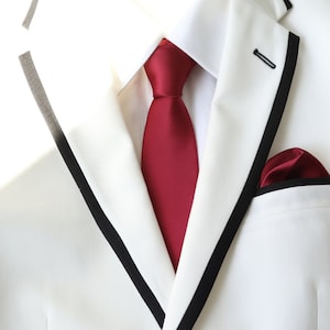 Burgundy Satin Men&#39;s Necktie | Burgundy Tie | Azazie Burgundy | Burgundy Men&#39;s Tie | Groom | Groomsmen | Burgundy Weddings