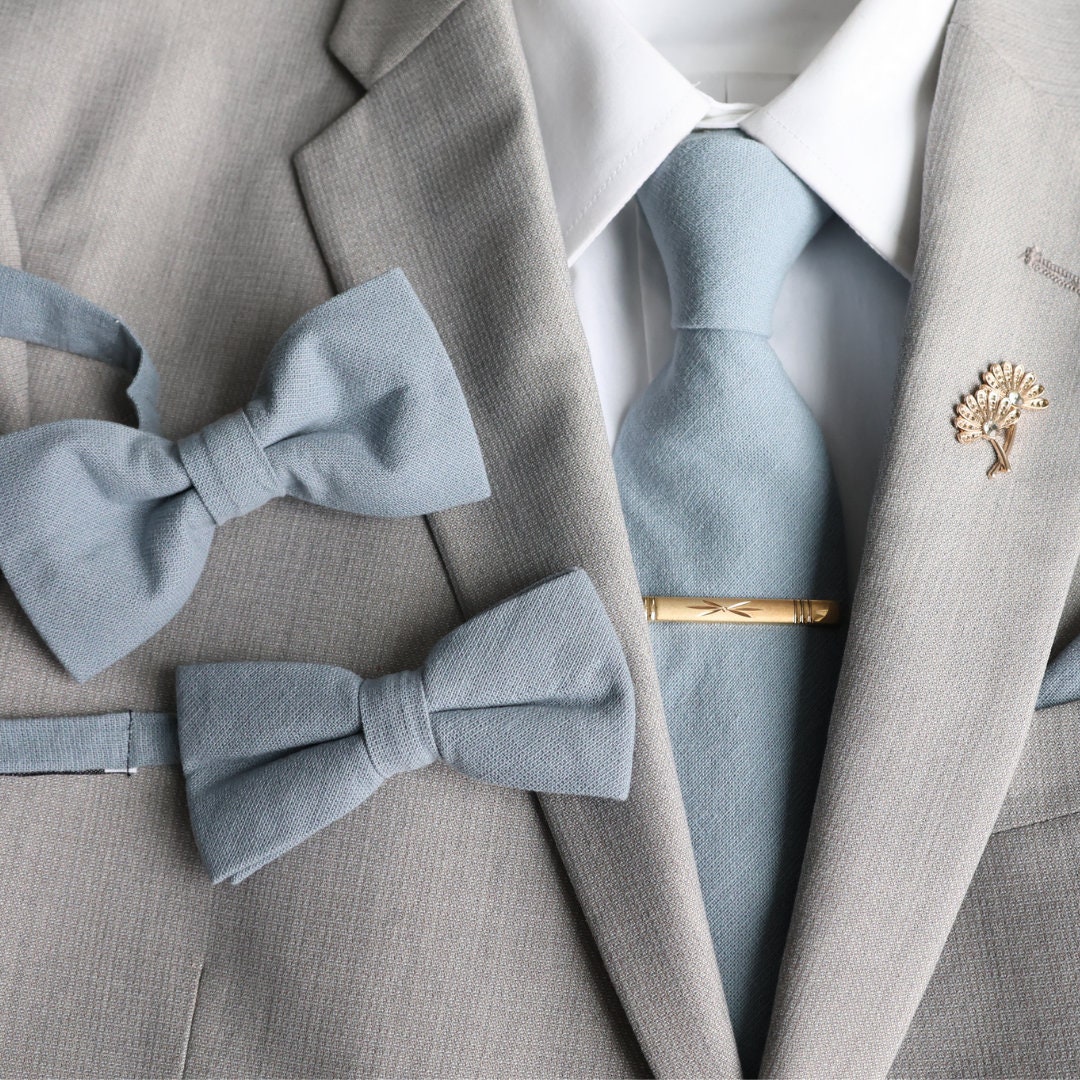 Finley Dusty Blue Classic Wide Men's Necktie Blue Tie Dusty - Main Image