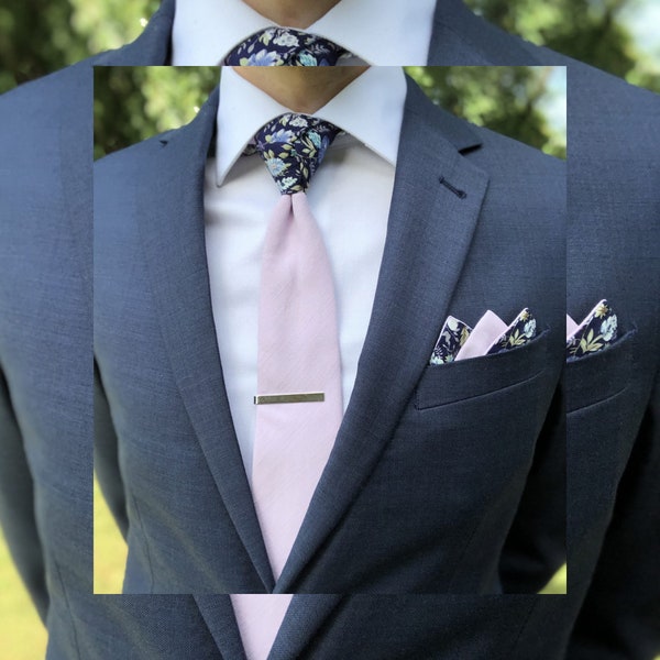 Tori Iris Lavender Mens Tie | Lavender Weddings | Davids Bridal Iris | Purple Skinny Tie | Lilac Necktie | Purple Floral Pocket Square