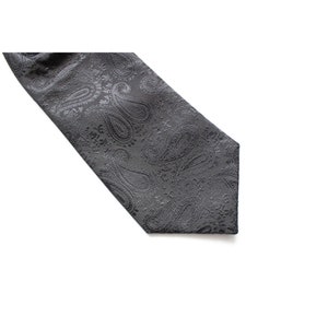 Skylar Black Paisley Pre-Tied Ruche Cravat Necktie Black Ascot Victorian Tie Edwardian Tie British Tie image 8