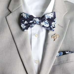 Marley Navy Dark Blue Floral Men's Skinny Tie Blue Wedding Ties for Men ...
