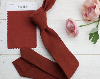 Cinnamon Skinny Necktie | Cotton Mens Tie, Davids Bridal Color