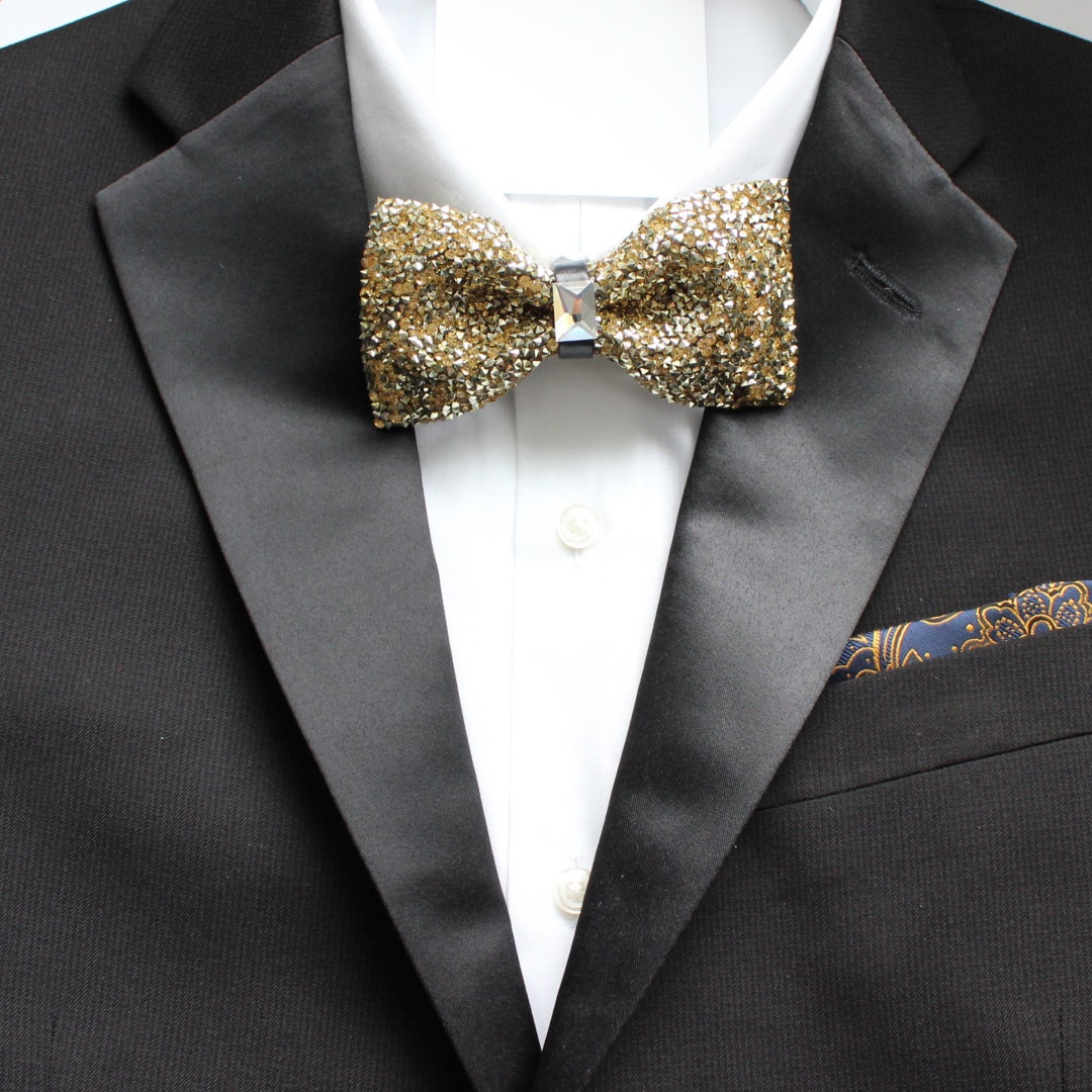 mens sparkly bow tie