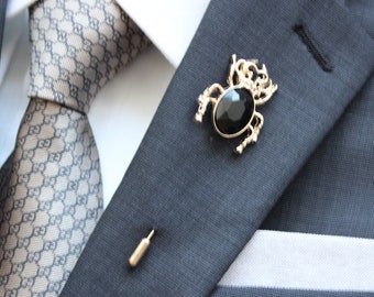 Beetle Gold Plated Men's Suit Lapel Brooch | Boutonneire | Suit Pin | Mens Brooch | Father's Day | Gifts for Him | Groomsmen Gifts