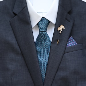 Nora Modern Teal Design Men&#39;s Necktie | Gifts for Men | Gifts for Him | Teal Tie | Work Wear | Men&#39;s Fashion | Ties for Men | Blue Tie
