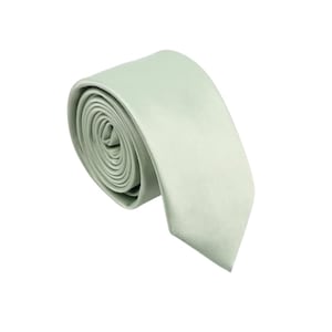 Dusty Sage Green Satin Men&#39;s Skinny Necktie | Gifts for Men | Gifts for Him | Sage Tie | Men&#39;s Fashion | Ties for Men | Necktie