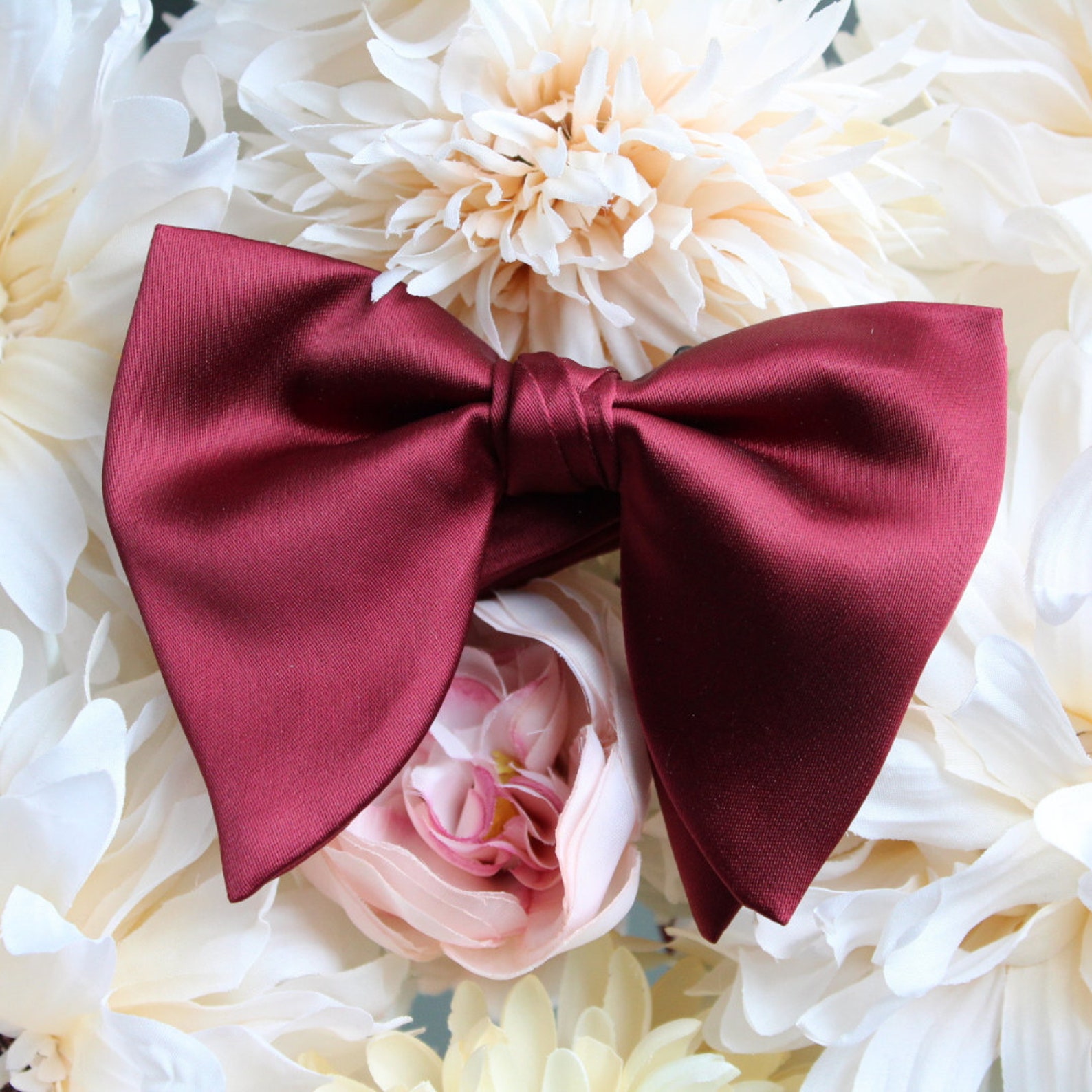 Satin Oversized Bow Ties Solid Large Korean Style Long - Etsy