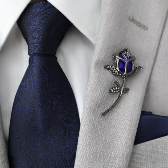 Corbata de hombre Paisley azul oscuro Corbata ancha tradicional Corbata azul marino tormentoso Dia del padre Regalos para hombres Corbatas para el trabajo Ropa de hombre Etsy Mexico