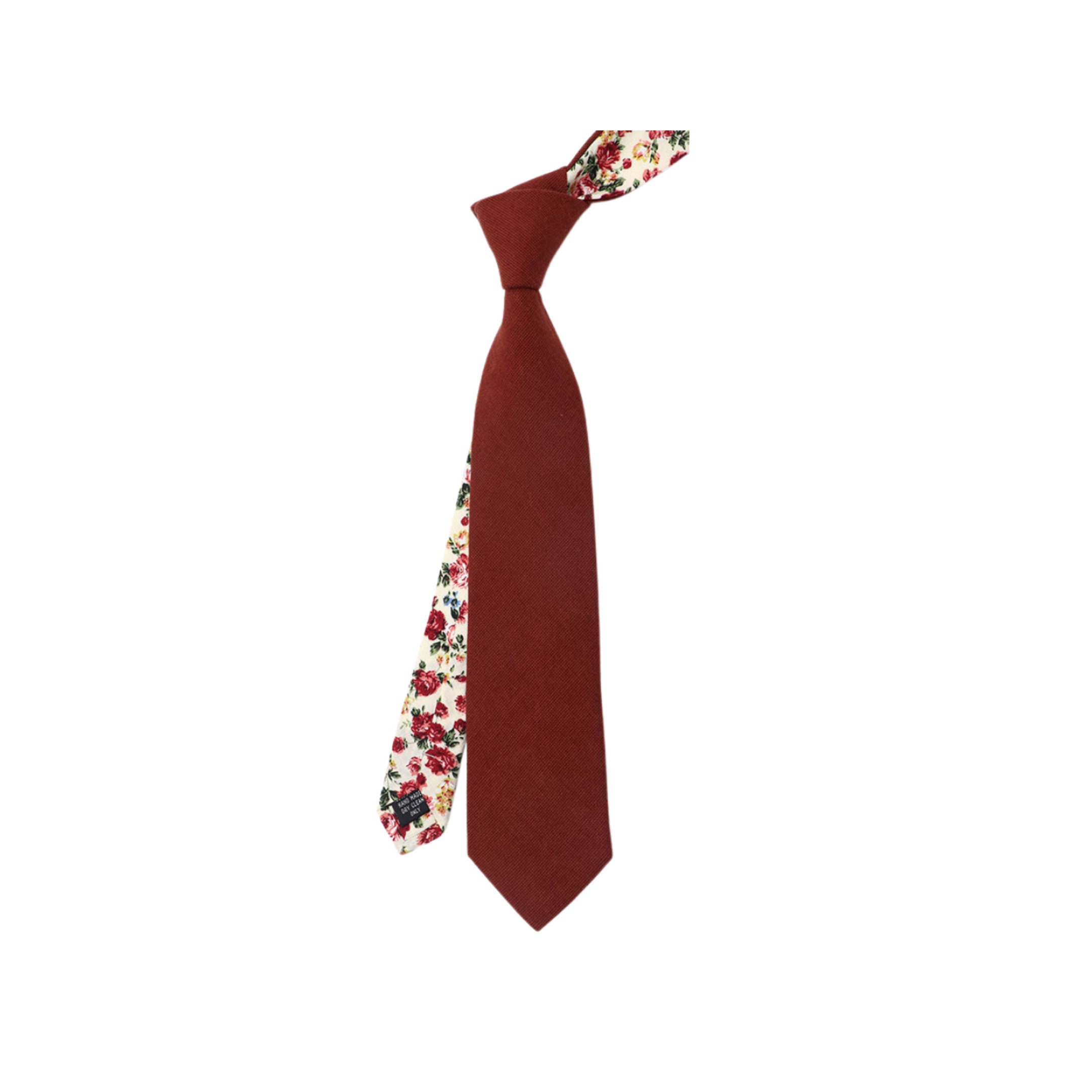Cinnamon Floral Solid with Floral Tail Men's Skinny Tie Etsy
