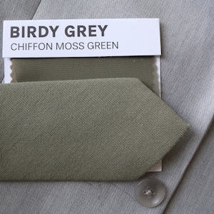 Men&#39;s Ties & Bow Ties Matching Closely to Birdy Grey Moss Green | Kids Bowties | Olive Green Skinny Necktie | Groom Groomsmen | Wedding Ties