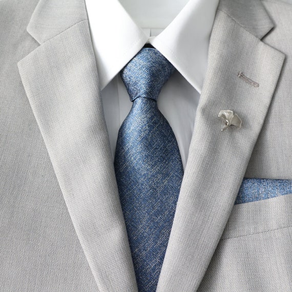 Reagan Modern Heathered Blue Design Men s Necktie Gifts for Men