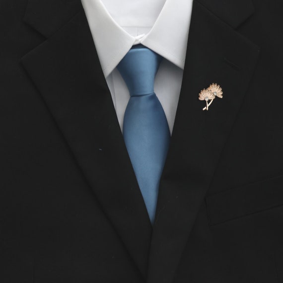 steel blue skinny tie