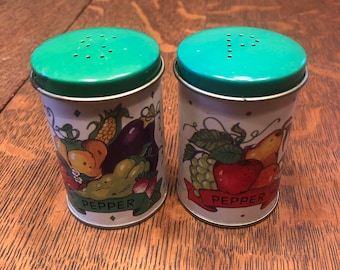 Vintage Tin Salt and Pepper Shakers