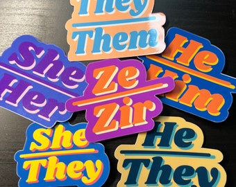 Flo Progressive Label Flo Progressive Nametag Pronoun Stickers 600-Pack - Gender Identity ...