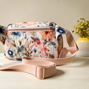 Sac bandoulière en toile d'extérieur hydrofuge Sac bandoulière femme bohème chic Motif floral beige Sac femme Wildflower robuste image 10