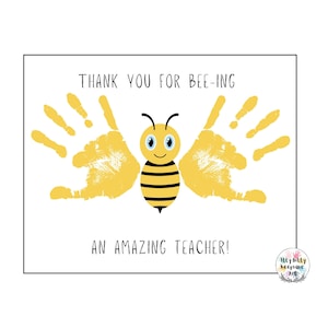 Bee Handprint Teacher Appreciation Gift: DIY Kid Craft (Digital Download)