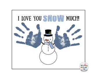 Winter Snowman Handprint Template / DIY Printable Craft / Toddler Activities / Unique Gifts / Preschool Crafts /Teacher Artwork / Christmas