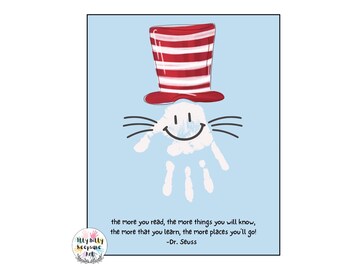 Cat in the Hat Handprint Art: Dr. Seuss Craft (Digital Download)