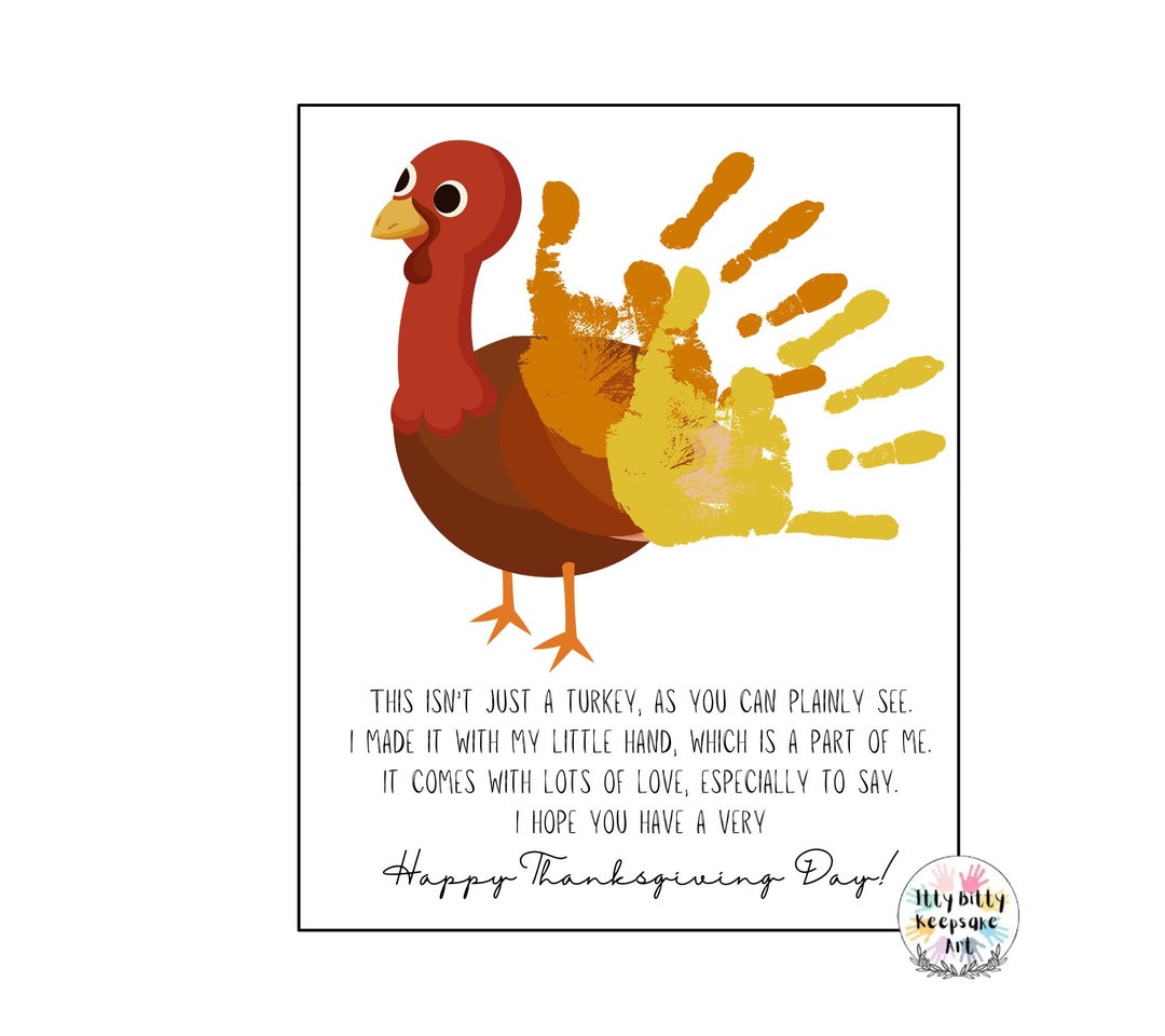 thanksgiving turkey handprint art: diy kids craft (digital