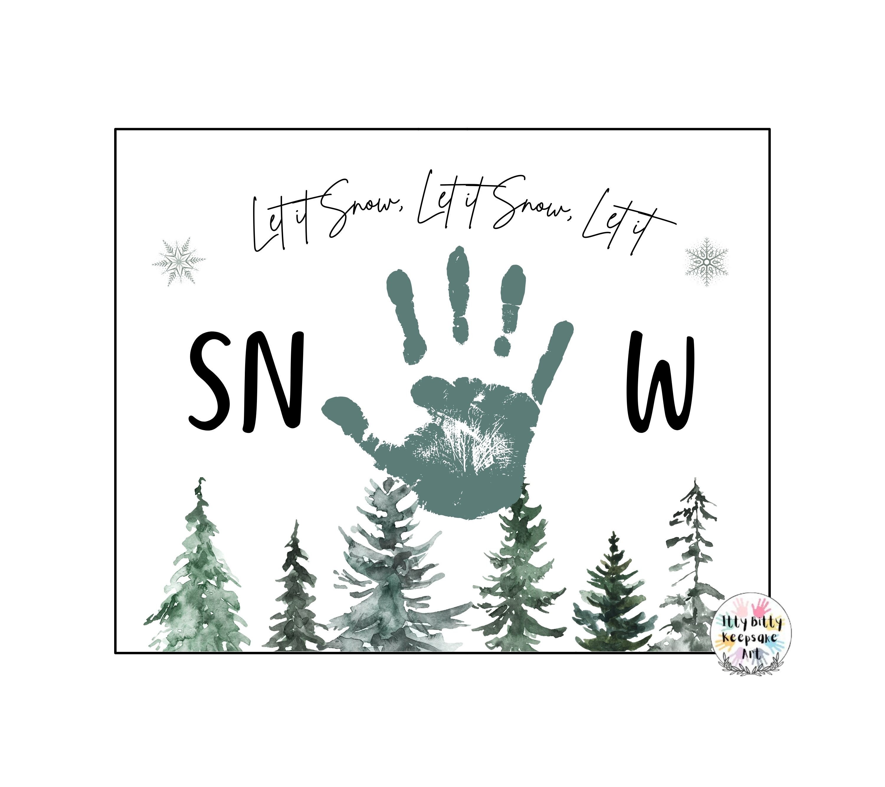 Let It Snow Handprint Template / Winter Handprint Art / DIY Printable Let It Snow Handprint Template / Winter Handprint Art / DIY Printable