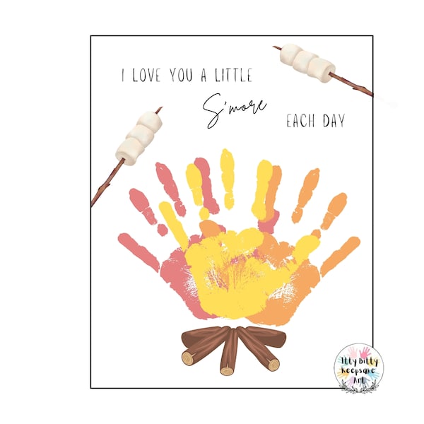 Love You S'more Handprint Template / DIY Printable Craft / Seasonal Art /