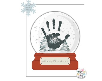Christmas Snow Globe Handprint Template / Winter Handprint Art / Toddler Christmas Crafts / Preschool Artwork / Seasonal Crafts / Teachers