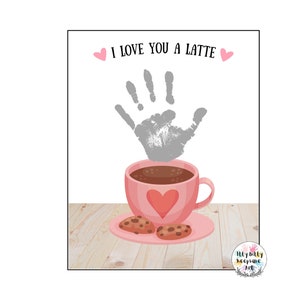 Manualidad con huellas de manos para el Día de San Valentín / Te amo Manualidad con café con leche / Manualidades preescolares de temporada / Actividad para niños pequeños / Recursos para maestros / Tarjetas de bricolaje