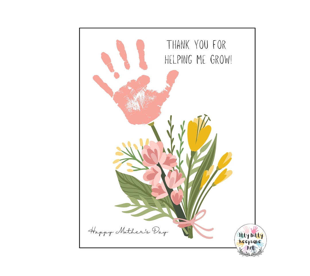 Mother's Day Handprint Craft Printable Template / Spring Crafts ...