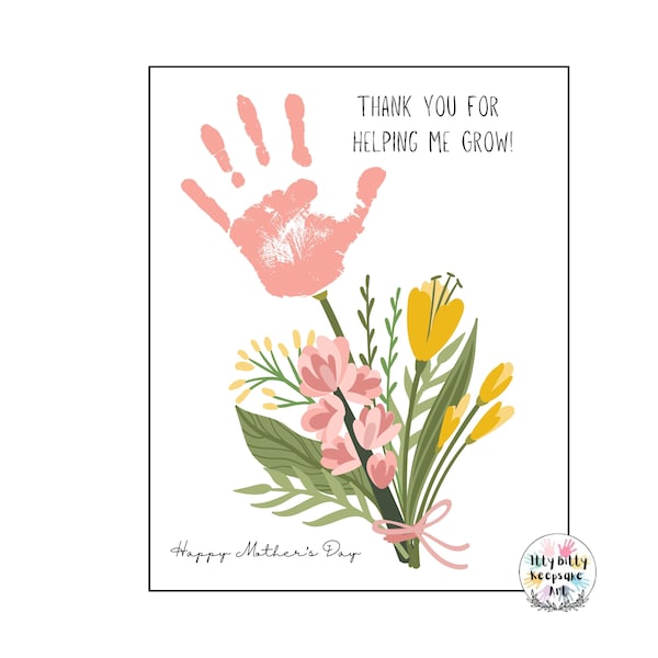 Mother's Day Handprint Craft Printable Template / Spring Crafts / Teacher Resources / Preschool and Toddler Activity / Helping Me Grow