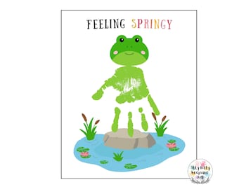Spring Frog Handprint Craft: Toddler Keepsake Art (Printable File)