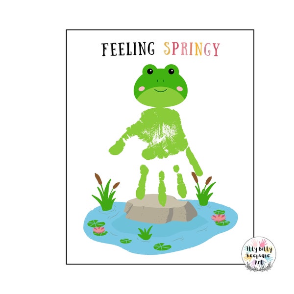 Spring Handprint craft / Spring Frog Crafts / Teacher Resources / Preschool and Toddler Activity / Spring in the air / Printable File