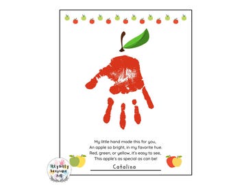 Apple Handprint Art Template: Toddler Fall Craft (PDF Download)
